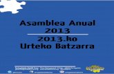 2013.ko Batzarrerako txostena   dossier para la asamblea anual 2013