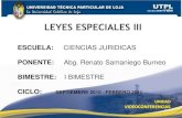 Leyes Especiales III (PARTE I)