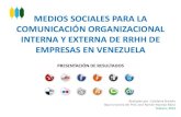 Medios sociales en la gestión de rrhh en venezuela