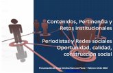Pio La Contenidos,Pertinenciay Retos Institucionales