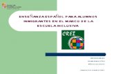 Enseñanza del español como segunda lengua y escuela inclusiva