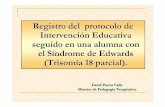 Registro del protocolo de interv. ed alumna síndrome de edwards