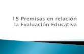 15 premisas en relación la evaluación educativa