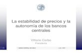 La Estabilidad de Precios y la Autonomía del Banco Central de Chile