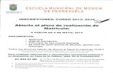 2013 Escuela Municipal de Música de Pedrezuela. Inscripciones.