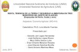 Situación renta, tenencia y seg alimentaria en tres municipios olancho, Honduras