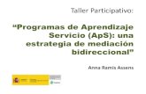 Taller participativo: Programas de Aprendizaje Servicio (ApS)