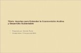 Aportes Para  Entender La  CosmovisióN  Andina Y  Desarrollo  Sustentable