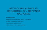 Geopolitica para el desarrollo y defensa nacional