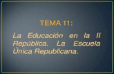 La Educación en la II República. La Escuela Única Republicana.