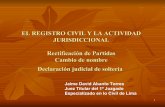 El registro de estado civil y la actividad jurisdiccional  juan huancollo quino