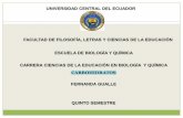 UNIVERSIDAD CENTRAL DEL ECUADOR ESCUELA DE BIOLOGIA Y QUIMICA Los carbohidratos por gabriela fernanda gualle ch