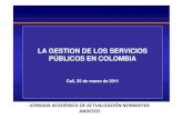 La gestión de los servicios públicos en colombia