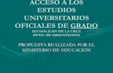 Acceso A Los Estudios Universitarios Oficiales De Grado