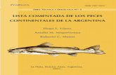 Lista comentada de los peces continentales argentinos