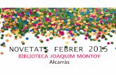 Novetats febrer 2015 Biblioteca Joaquim Montoy