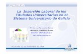 Inserción laboral dos titulados universitarios de Galicia