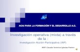 Investigación Operativa (mixta) a través de la Investigación-Acción-Participativa (IAP)