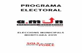 Programa complet d' A.MUN Montcada. Eleccions muncipals 2015.