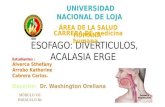 Esofago, diverticulo, acalasia y ERGE Dr. Washington Orellana