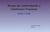 Temps de Confrontació a Espanya i Catalunya. 1902-1936