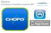 Médico conozca nuestra nueva App disponible en App Store para dispositivos iOS, Chopo tu laboratorio de cabecera.