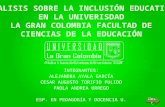 Análisis sobre la inclusión educativa en la UGC