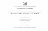 Estimacion fecundacion mujeres en Ecuador Regresion Lineal