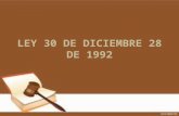 Ley 30 de diciembre 28 de 1992 (Educación Superior)