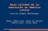 Baja Calidad de la Educación an América Latina