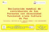 Declaración mundial de contribución de las Personas con diversidad funcional a una Cultura de Paz