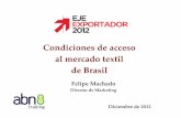 Condiciones de acceso al sector confecciones en brasil