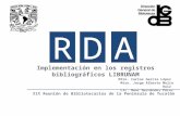 La implementación del nuevo código de catalocación RDA en los registros bibliográficos