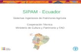 Cooperación Técnica  Ministerio de Cultura y Patrimonio de Ecuador y FAO
