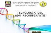 Tecnología del adn recombinante, bioquimica; genetica