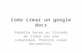 Como crear un google docs