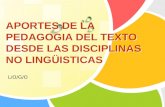 Aportes de la Pedagogía del Texto desde las Disciplinas No Lingüísticas