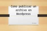 Como publicar un archivo en wordpress