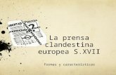 Prensa clandestina europea  del S.XVII