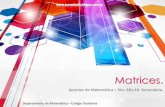 Matrices I: Concepto. y Operatoria. Departamento de Matemática. Colegio Teodelina F. de Alvear.