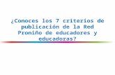Criterios de Publicación de la Red Proniño de educadores y educadoras