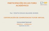 Participación en un Foro Académico.