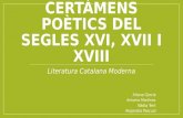 Certàmens poètics del segles XVI, XVII i XVIII als PPCC