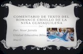 Comentario de texto del romance criollo de la niña guayaquileña
