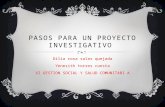 Pasos para un proyecto investigativo