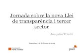 Jornada sobre la nova Llei de Transparència i Tercer Sector | Fundació Pere Tarrés