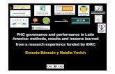 Ernesto Báscolo - PHC governance and performance in Latin America: methods, results and lessons learned from a research experience funded by IDRC