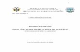 Acuerdo 010 por el cual se reglamenta la pesca del pavon/tucunaré (Cichla)en Pto Carreño/Colombia
