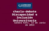 Charla debate discapacidad e inclusión universitaria tandil 13-6-13