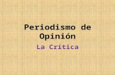 Géneros Periodísticos de Opinión (Crítica)